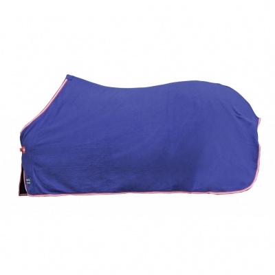 Manta para cavalo azul com bordas rosa
