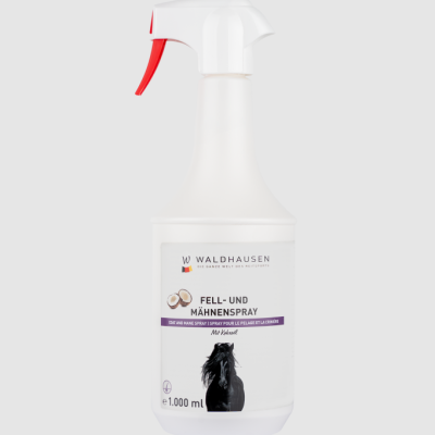 Frasco de spray branco com pulverizador vermelho e branco da marca Waldhausen.