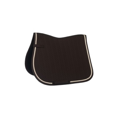 Tapete para sela de cavalo castanho com borda branca