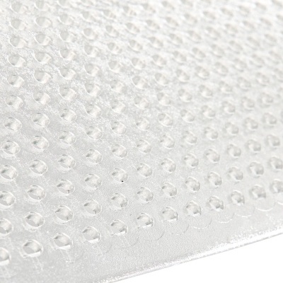 Superfície transparente com padrões de bolhas em relevo
