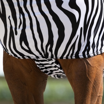 Cobertura zebrada para cavalo castanho