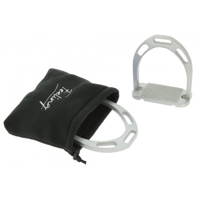 Par de estribos de equitação em alumínio com saco preto