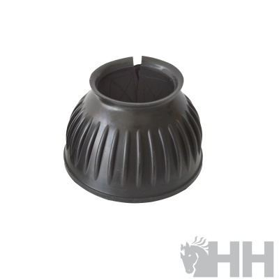 Protector de casco para cavalo em borracha preta com ranhura