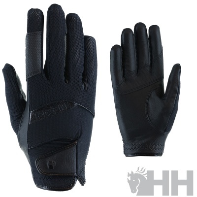 Par de luvas HHQ Rock 3 preto em materiais sintéticos e tecido respirável