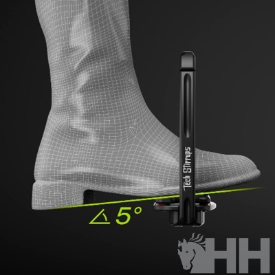 Bota 3D com dispositivo Tech Straps ajustado e ângulo de 5°, logotipo HH