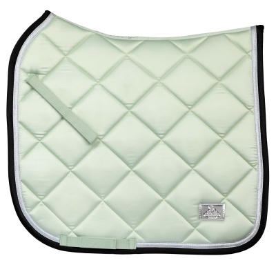 Sela para cavalo quadrada e verde claro acolchoada com bordas pretas