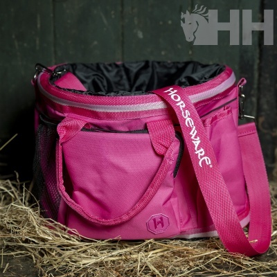 Saco de transporte rosa com alça HORSEWARE branco