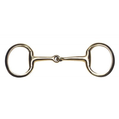 Bridão metálico prateado com argolas e barra articulada