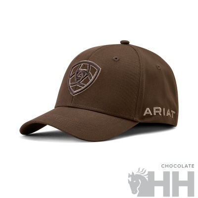 Boné castanho chocolate com bordados e aba curva