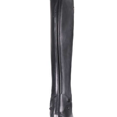 Bota alta masculina preta em couro vista de trás