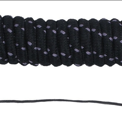 Corda preta trançada com gancho metálico