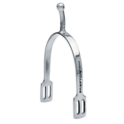 Espora de metal prateado com texto UMBERTON 30mm