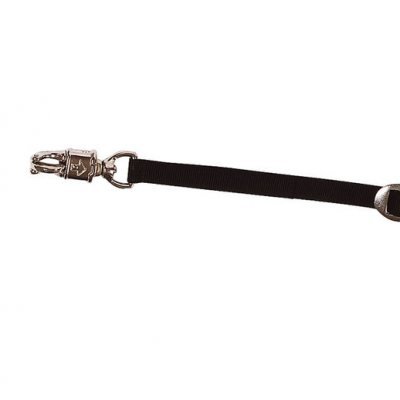 Correia preta ajustável com ganchos metálicos