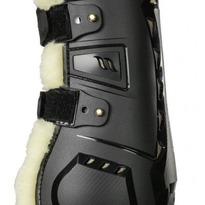 Protector para cavalo preto com forro de lã sintética branca