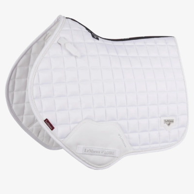 Tapete de sela branco acolchoado com etiquetas LeMieux