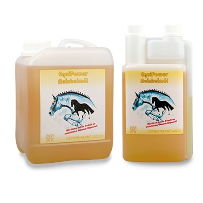 Frascos com líquido amarelo e rótulos com imagens de cavalo e cão