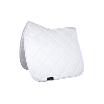 Sela branca acolchoada com padrão de quadrados