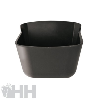 Recipiente plástico preto quadrado arredondado