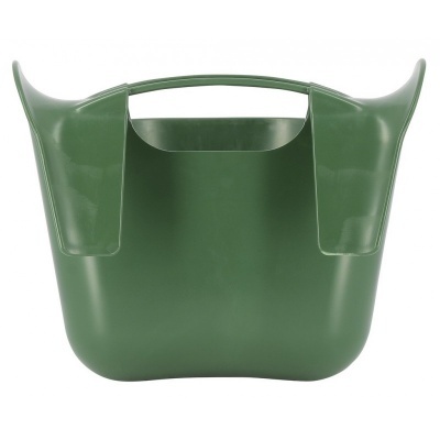 Bolsa verde de plástico com alças