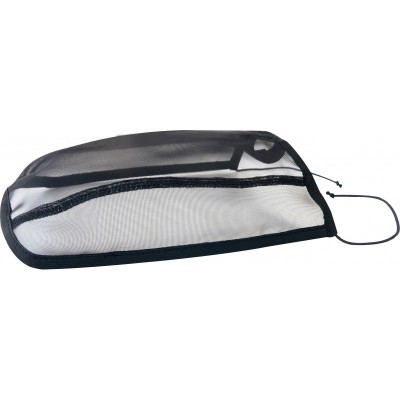 Estojo de malha preto transparente com fecho de correr