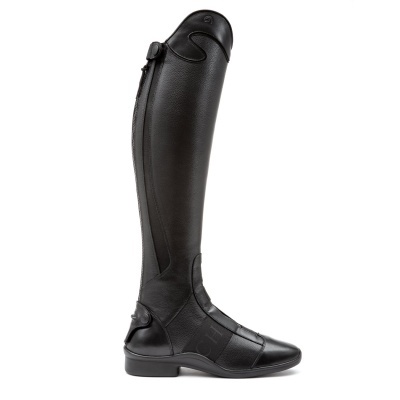 Bota de equitação em couro preto com fecho traseiro