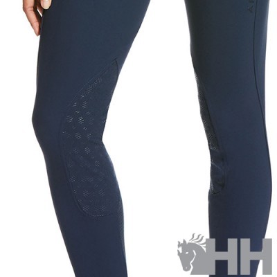 Calças justas desportivas azul escuro com detalhes antiderrapantes e logótipo HH