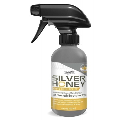 Frasco de spray Silver Honey Rapid Skin Relief com botão gatilho preto