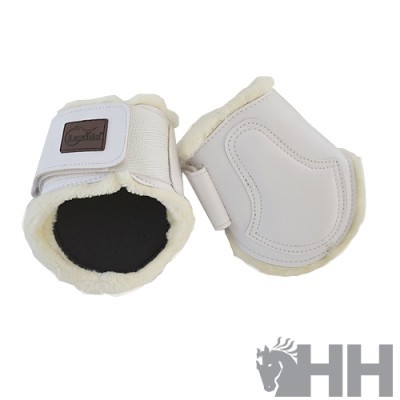Proteções para cavalos brancas com forro peludo e fecho de velcro