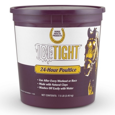 Recipiente ICE TIGHT 24-Hour Poultice para cavalos, em plástico roxo