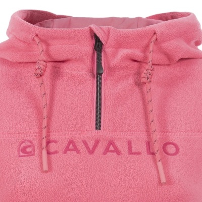 Sweat rosa em tecido polar com fecho e cordões