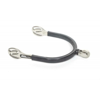 Espora metálica com revestimento preto e marca HIALUG