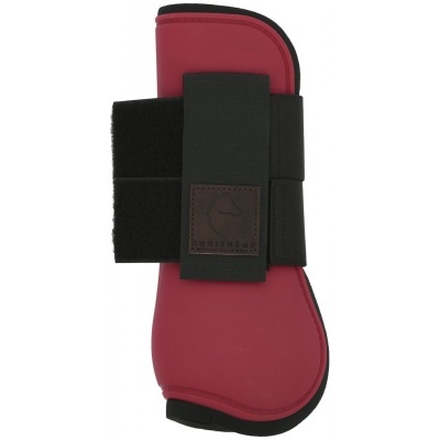 Protector equino vermelho com faixa preta elástica e fecho em velcro