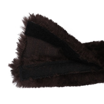 Faixa de pele sintética castanho-escuro com fecho em velcro preto