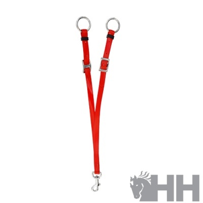 Kit para cavalo vermelho com tiras e fivelas metálicas