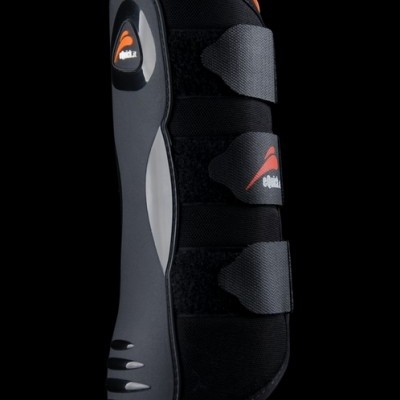 Proteção desportiva preta com tiras de velcro e logótipo Eskadron