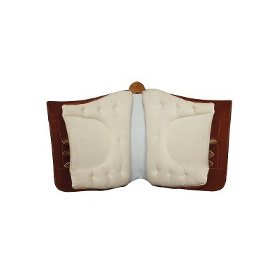 Manta para sela castanha e bege com acolchoado e fita branca