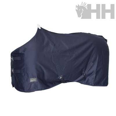 Cobertura para cavalo azul escura com interior branco e etiquetagem Lexhis