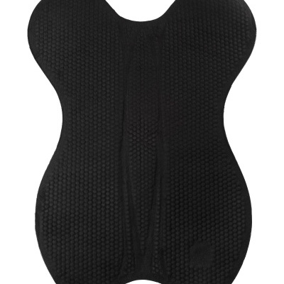 Tapete preto com textura de bolinhas e forma arredondada