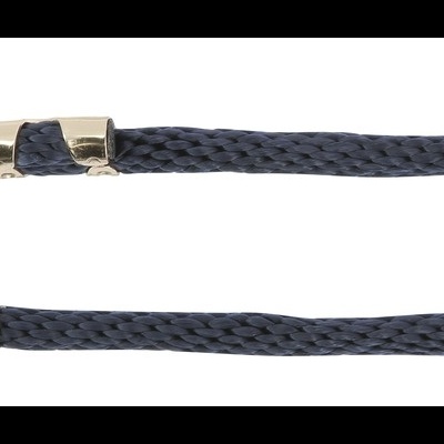 Trela para cão azul escura com gancho metálico prateado