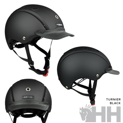 Capacete preto mate CASCO Turnier Black com viseira preta texturizada