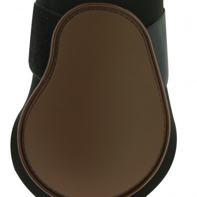 Proteção castanha e preta para equitação com alça preta