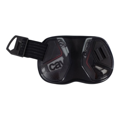 Cinto preto ajustável com painel rígido transparente e a palavra 'catri'