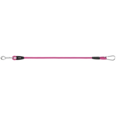 Extensor elástico cor-de-rosa com garras e mosquetão metálicos