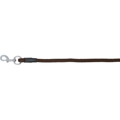 Trela para cão castanha com mosquetão metálico