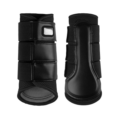 Conjunto preto de proteção para membros de animal com velcro