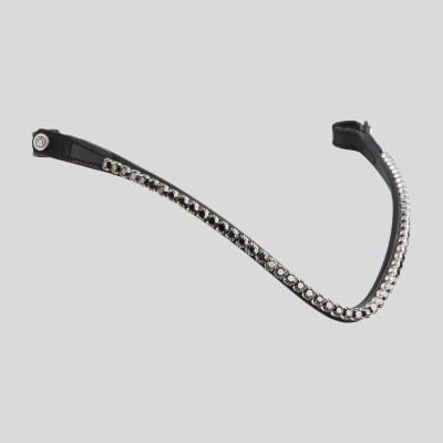 Tira preta com pedras brilhantes e fecho metálico