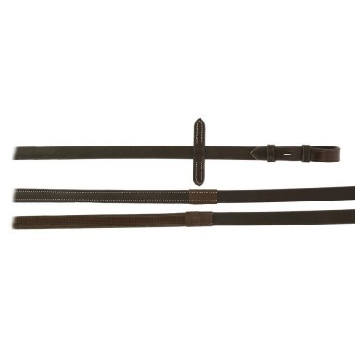 Conjunto de correias de cavalo castanhas com fivela e rebites