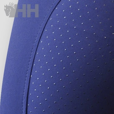 Tecido azul perfurado com costura e logotipo HH branco