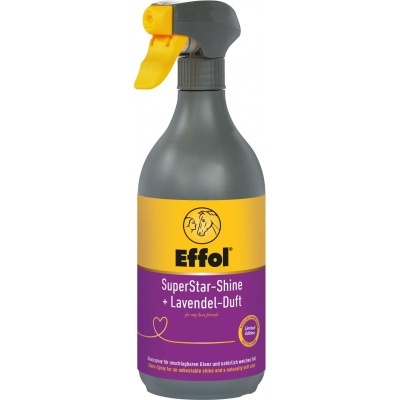 Frasco spray Effol SuperStar-Shine com etiqueta amarela e roxa