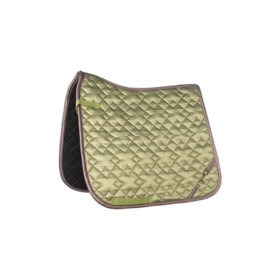 Manta de sela acolchoada verde oliva com interior preto